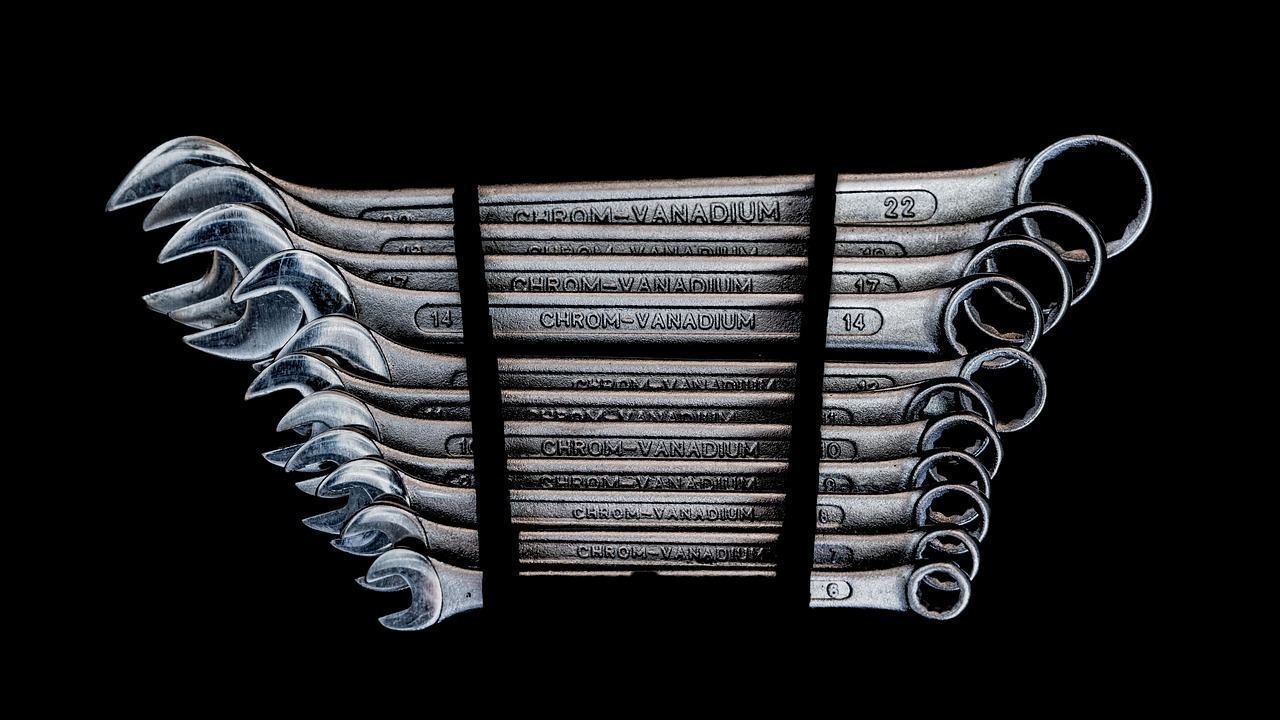 Set of HVAC service wrenches